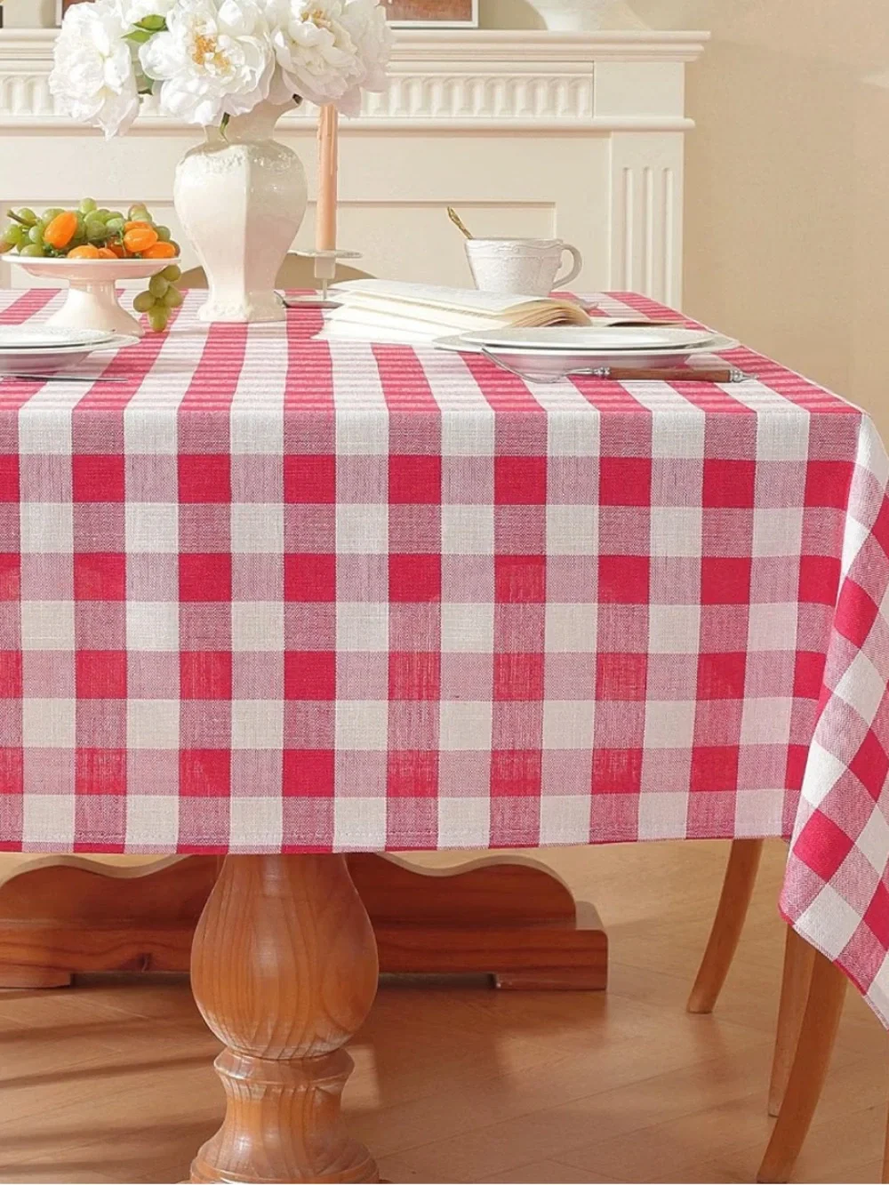 Gillhov red check tablecloth new cotton blend